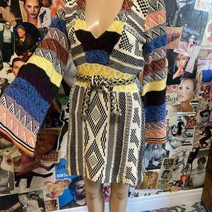 Free People Multicolor Geometric Sweater Dress